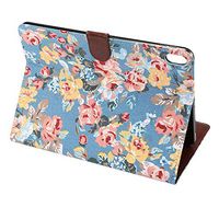 TechCode 2018 iPad Case for Pro 11, Flower Pattern Book Style Folio Flip Stand Protective Case with Card Slots Holder Magnetic Cover Wallet Slim Fit for iPad Pro 11 inch 2018, Blue