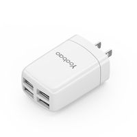 Yoobao Multi USB Wall Charger Portable 4 Port Charger Brick Travel Plug Cube Phone Charging Block Compatible iPhone X/ 8 Plus/ 8, iPad, Samsung Galaxy, Nexus 6P/ 5X, Kindle and More - White