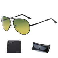 Baselay Night Driving Glasses, Classic Aviator Pilot HD Polarized Anti Glare Night Vision Safety Sunglasses for Men Women (Black)