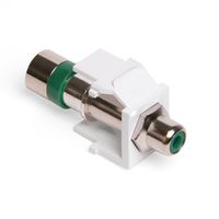 Leviton 40782-RVW QuickPort Compression RCA Connector, Green Insert, White