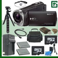 Sony HDR-CX330 Handycam Camcorder (Black) + 16GB + 32GB Green's Camera Bundle 5