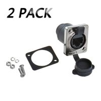 Anmbest 2PCS Panel Mounting Shielded RJ45 IP65 Waterproof PCB Signal Panel Cat5/5e/6 8P8C Connector Ethernet LAN Cable Connector Double Head Coupler Adapter Female to Female with Waterproof/Dust Cap 