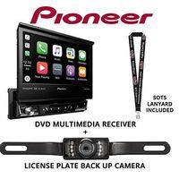 Pioneer AVH-3300NEX 7" Single Din DVD Receiver Apple CarPlay Built in Bluetooth with License Plate Style Backup Camera and a Free SOTS Lanyard