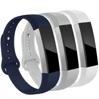 OenFoto Bands Compatible Fitbit Alta/Alta HR/Ace, Adjustable Soft Silicone Bracelet Replacement Accessory Wristband for Fitbit Alta/Alta HR/Ace,Women Men, Large White,Navy, Light Gray