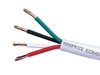 Monoprice Access Series 12 Gauge AWG CL2 Rated 4 Conductor Speaker Wire/Cable - 250ft Fire Safety in Wall Rated, Jacketed in White PVC Material 99.9% Oxygen-Free Pure Bare Copper