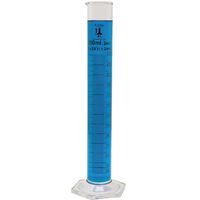 250ml Graduated Cylinder, Borosilicate 3.3 Glass, Single Metric Scale, Class B, Karter Scientific 213I13 (Single)