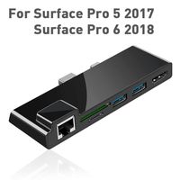【Upgraded version】Surfacekit Surface Pro 5/6 USB Hub Docking Station with 1000M Ethernet Port, 4K HDMI, 2 x USB 3.0 Ports, SD/Micro SD Card Reader,LAN Adapter for the 5th/6th-gen Surface Pro 2017/2018
