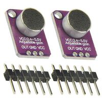 XLX 2PCS MAX4466 Microphone Preamplifier Voice Sensor Module Adjustable Gain Breakout Board for Converter for Electronic Engineering System DIY Microphone