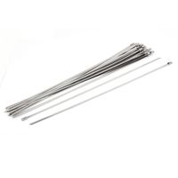 uxcell 14 Inch 304 Stainless Steel Self Locking Cable Ties Silver Tone 25pcs