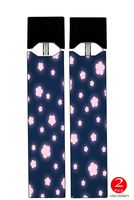 Vinyl Decal Stickers - Glowing Pink Flowers - Skin Wrap for Juul Vape (2 Pack)