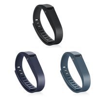 GinCoband 3 PCS Replacement Bands with Adjustable Metal Clasp for Fitbit Flex Wristband (Black&Navy&Slate, Large)