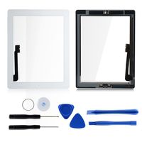 Front Panel Glass Screen with Home Button for iPad 4, Digitizer Replacement Kits Include Pre-Install Adhesive and 7 pcs Tools by Tongyin