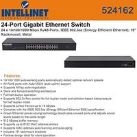 Intellinet 524162 New Gigabit Rack-Mount 24 Port Ethernet Switch Electronics Computers Accessories