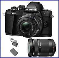 Olympus OM-D E-M10 Mark II (14-42mm IIR & 40-150mm Lenses, Black)