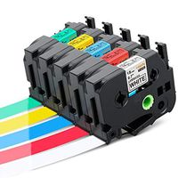 Compatible with Brother P Touch Label Tape TZe-241 TZe-441 TZe-541 TZe-641 TZe-741 18mm 3/4 Inch Standard Laminated TZe Tape Black on White Red Blue Yellow Green for P-Touch PTH110 PT-D200 PTD600