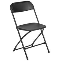 Flash Furniture HERCULES Series Black Plastic Folding Chairs | Set of 2 Lightweight Folding Chairs