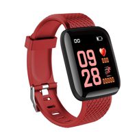 HelloPet Sports Fitness 116plus Smart Watch Waterproof Activity Blood Pressure Heart Rate Call Message Reminder Android Pedometer Smart Watch (Red)