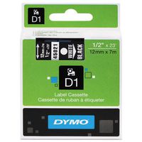 Genuine DYMO 1/2" (12mm) White on Black D1 Label Tape for Electronic Dymo LabelManager 160 Label Maker