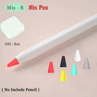 HappyCover Compatible with Apple Pencil Tips Replacement for 2nd Gen, Silicone Nibs Cover Writing Protection for iPad Pencil (Red+Black+Mint Green+White+Yellow+Grey)