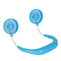 ZUXIO77Js Hand Free Personal Fan,Portable USB Rechargeable Mini Fan, 3 Speed 360 Degree Adjustment Headphone Design Wearable Neckband Fan for Home Office Outdoor Travel Blue