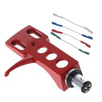 OTGO 1 Set Turntable Headshell Mount Universal LP Phono Cartridge Replacement Phonograph Head Holder Stylus Lead Wire (Red)
