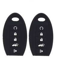 WFMJ 2Pcs Black Silicone Smart 5 Buttons Remote Key Chain Cover Case for Infiniti JX35 QX60 QX80