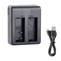 ZOMFOM Action Camera Charger, Dual Battery Charger with USB and Micro USB Charging Interface, Compatible with AKASO/Apeman/Campark/Victure/Crosstour/Dragon Touch/BOIFUN/COOAU Sport Cam etc