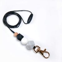 Beaded Lanyard, Breakaway Lanyard, Lanyard Necklace, id Badge Lanyard, Teacher Lanyard, Comes with Key Ring,Teacher Gift,Silicon Lanyard,for Teacher, Employees or Students (A)