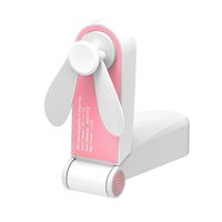 KyStudio Foldable 2 Speeds Hand Pocket USB Fans Rechargeable Handheld Portable Mini Fan (Pink)