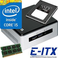 Intel NUC5i5RYH Core i5 NUC System, 8GB Memory, 120GB SSD, WiFi, Bluetooth, Pre-Assembled and Tested by E-ITX