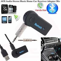 Paddsun Bluetooth Receiver, Portable 3.5mm Streaming Car A2DP Wireless Bluetooth AUX Home Car Sound System Audio Music Receiver Adapter with Microphone for iPhone Samsung Android Cell Phones PC