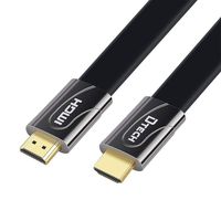 DTECH 6ft Flat High Speed HDMI 2.0 Cable 4K 60Hz Ultra HD 1080p 3D with Ethernet HDCP ARC Support 26AWG Video Cord (2 Meters, Black)