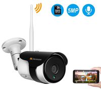 5MP Wireless Security Camera Outdoor,Jennov WiFi IP Surveillance Cameras with Two Way Audio IP66 Waterproof,Night Vision,Motion Detection,Pre-Installed 32G MicroSD Card