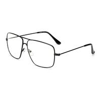 Dollger Classic Glasses Clear Lens Non Prescription Metal, Black, Size Standard