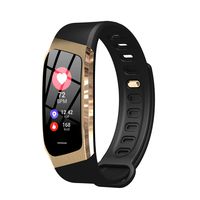 GLO BUY E18 Smart Wristband Heart Rate Blood Pressure Monitor Sports Bracelet Fitness Watch Smart for iOS Android Male Ladies,Gold