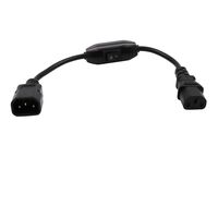 C14 to C13 Power Cord with Switch 10A/250V PDU Extension Power Cord 1ft/30cm