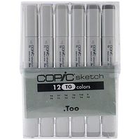 Copic Sketch Marker Set of 12 Toner Gray