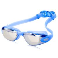 Swim Goggles, Swimming Goggles No Leaking Anti Fog Uv Protection Triathlon Swim Goggles with Free Protection Case for Adult Men Women Youth Kids Child-Blue