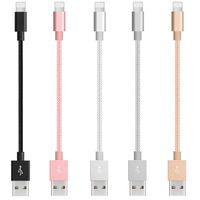 8-Inch Short Phone Charging Cable 5 Pack Assorted Colors