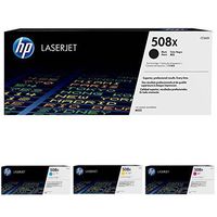 HP 508X High Yield Black and HP 508X High Yield Cyan/Magenta/Yellow Toner Cartridge Bundle (CF360X, CF361X, CF362X, CF363X)