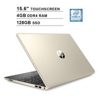 HP Newest Pavilion 15.6-Inch Touchscreen Laptop, Intel Dual Core i3-8145U up to 3.9 GHz, Intel UHD 620, 4GB DDR4 RAM, 128GB SSD, USB Type-C, HDMI, WiFi, Bluetooth, Windows 10 Home, Gold