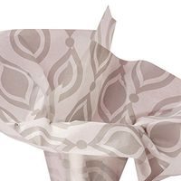 Gray Grey Geo Vidalia Onion on White Tissue Paper Gift Wrapping 20"x30" Sheets (10)