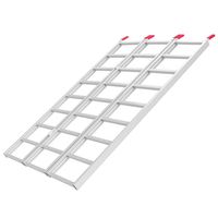 Yaheetech YT190306 70×50'' Tri-Fold ATV Aluminum Loading Ramp Motorcycle Truck Trailer Lawnmower Lawn Tractor Cargo, 1750lb Capacity, 2 Free Safety Straps with Iron Hooks