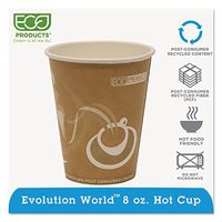 Eco-Products EPBRHC8EW Evolution World 24% Recycled Content Hot Cups - 8oz, 50/PK, 20 PK/CT