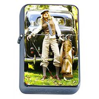 Perfection In Style Silver Flip Top Oil Lighter Vintage Golf Design 008