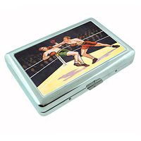 Perfection In Style Metal Silver Cigarette Case Vintage Boxing Design 003