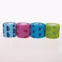 2“ x 5 Yards, Cartoon Self-Adherent Cohesive Bandage Tape, Strong Sports Tape for Wrist, Ankle Sprains & Swelling, Self-Adhesive Bandage Rolls（4 Pack, Random Color）
