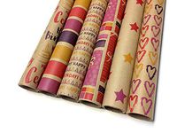 Note Card Cafe Bella Kraft Birthday Wrapping Paper | Multicolor, 18 Pack | 30 x 120 in Rolls | Modern Design | for Birthdays, Weddings, Showers, Gifts, Holidays, Christmas | Recyclable, Biodegradable