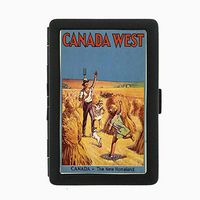 Perfection In Style Black Color Metal Cigarette Case Vintage Canada Design 010