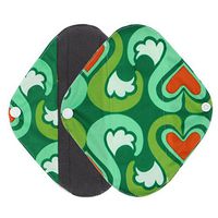 TONSEE Reusable Sanitary Pads for Women, Washable Menstrual Pad (S: 17.5 * 21cm, Green)